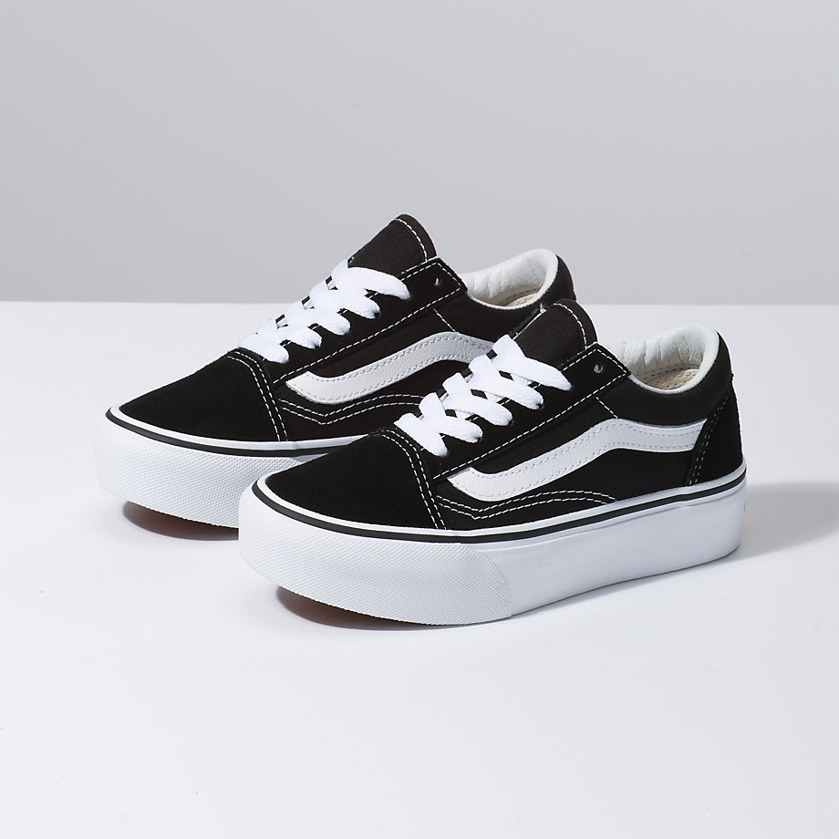 Vans Kiz Çocuk Spor Ayakkabı Old Skool Platform Siyah Beyaz | 81524-378